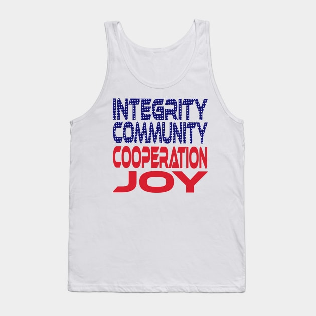 #OurPatriotism: Integrity, Community, Cooperation, Joy by André Robinson Tank Top by Village Values